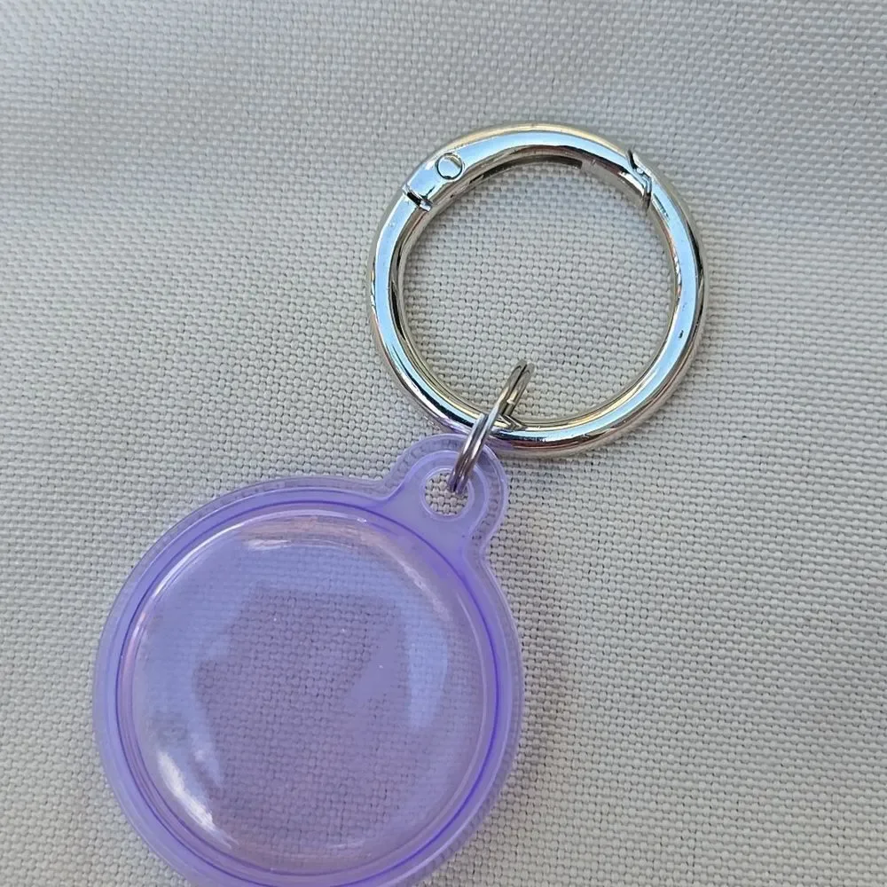 Purple Pink Keychain Set Air Tag Cover Protection Hook Set Sent Unisex Case